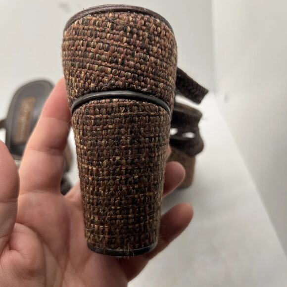 Brighton‎ Size 8.5 Brown Aspen 4" Platform Heel Open Toe Strappy Slip On Sandals - Picture 4 of 11